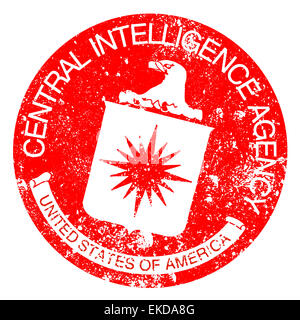 Logo de la Central Intelligence Agency des États-Unis d'Amérique alibi dans l'encre rouge sur fond blanc Banque D'Images