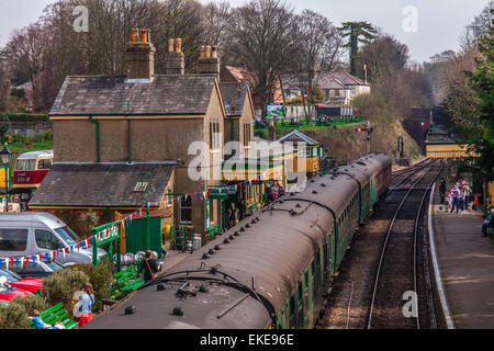 Alresford, Cresson, ligne de chemin de fer, Mi Hants Hampshire, Angleterre, Royaume-Uni Banque D'Images