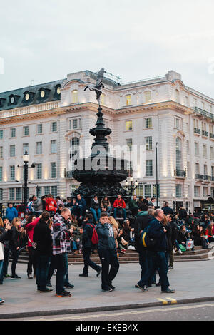 Statue d'Eros au cirque de Piccadilly, Londres Banque D'Images