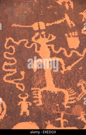 Pétroglyphes indiens, Presse Rock State Monument Historique, de l'Utah Banque D'Images