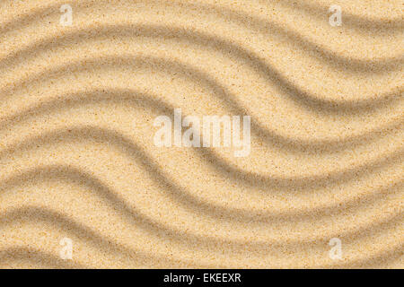 Fond de plage de sable avec vague créée par le vent Banque D'Images