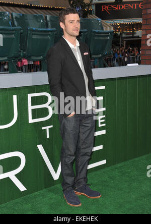 LOS ANGELES, CA - le 19 septembre 2012 : Justin Timberlake lors de la première de son film 'Trouble avec la courbe' au Mann Village Theatre, Westwood. Banque D'Images