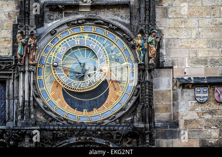 Horloge astronomique de Prague, Old Town Square, Prague, République Tchèque Banque D'Images