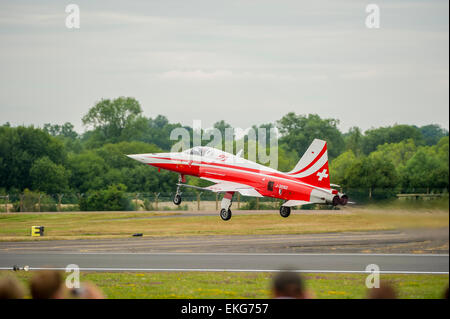 De l'Air suisse F5E Tiger Northrop de l'équipe acrobatique Patrouille Suisse Banque D'Images