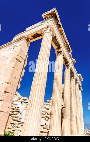 Sur l'Erechtheion Acropole, l'un des temples de la civilisation grecque antique. Athènes, grec Banque D'Images