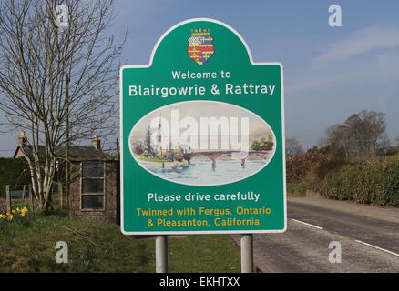 Bienvenue à blairgowrie et rattray signer l'Ecosse avril 2015 Banque D'Images