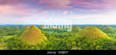 Vue sur les collines de chocolat. Bohol, Philippines Banque D'Images