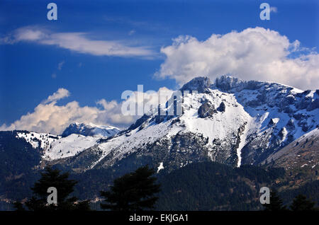 Vu de la montagne Xerovouni Dirfys mountain, Eubée ('Euboea'), Croatie Banque D'Images