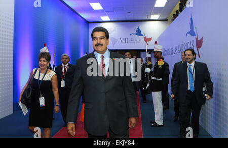 La ville de Panama, Panama. 10 avr, 2015. Image fournie par la Présidence du Venezuela montre le président vénézuélien Nicolas Maduro avant l'ouverture du 7e Sommet des Amériques dans la ville de Panama, Panama, 10 avril 2015. La présidence de crédit : Venezuela/Xinhua/Alamy Live News Banque D'Images