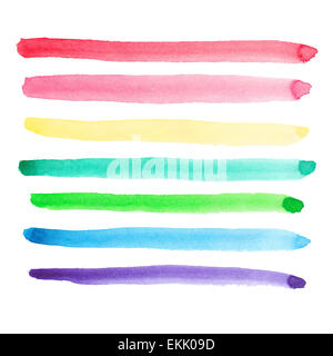 Ensemble de traits d'aquarelle vives Banque D'Images