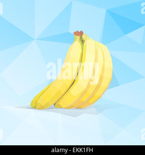 Régime de bananes tirage couleur style triangle polygone Banque D'Images