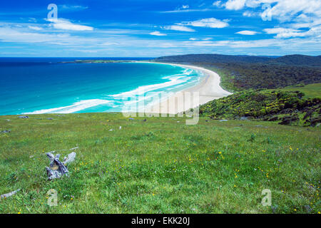 Tautuku Bay sur la côte Catlins on a sunny day Banque D'Images