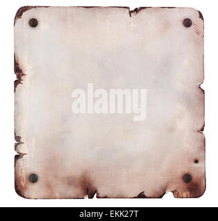 Plaque de métal rouillé isolated Banque D'Images