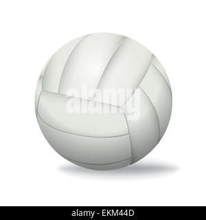 Une vision réaliste de volley-ball blanc isolé sur fond blanc illustration. Banque D'Images