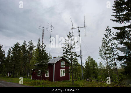 La station de radio amateur à Skellefteå, ouest de Bothnie, le nord de la Suède Banque D'Images