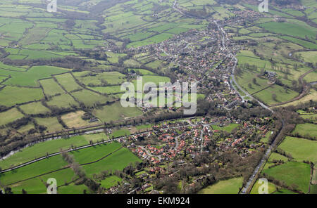 Vue aérienne de Tours et Briggswath près du North Yorkshire Moors, York, Royaume-Uni Banque D'Images