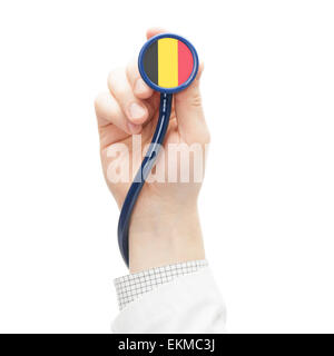 Stéthoscope avec flag série conceptuelle - Belgique Banque D'Images