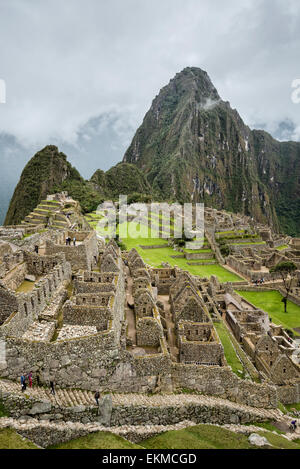 Les ruines Inca de Machu Picchu, au Pérou. Banque D'Images