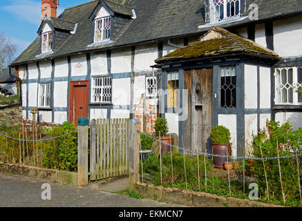 Cottages à colombages à Bishops Castle, Shropshire, England UK Banque D'Images