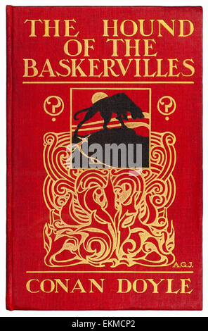 Capot avant à partir de 1902 première édition du roman "The Hound of the Baskervilles' par Arthur Conan Doyle (1859-1930) avec une illustration de Sidney Paget (1860-1908). Voir la description pour plus d'informations. Banque D'Images