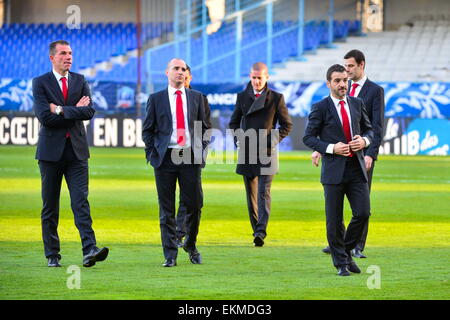 Grands-prix arbitres - 07.04.2015 - Auxerre/Guingamp - 1/2 Finale de Coupe de France.Photo : Dave Winter/Icon Sport Banque D'Images