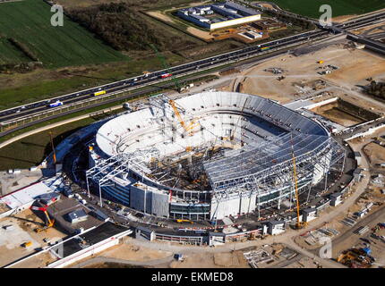 Vue aerienne stade des Lumieres - 07.04.2015 - Nouveau Stade de Lyon en construction a Decines Charpieu.Photo : Jean Michel Bancet/Icon Sport Banque D'Images