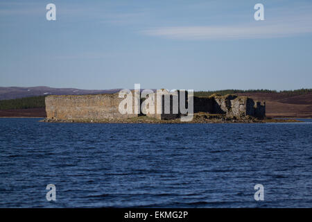 Château de Lochindorb, Ecosse, accueil à Alexander Stewart, 1 Comte de Buchan, mais plus communément connue sous le nom de Loup Badenoch Banque D'Images