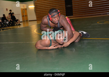 High school wrestling Banque D'Images