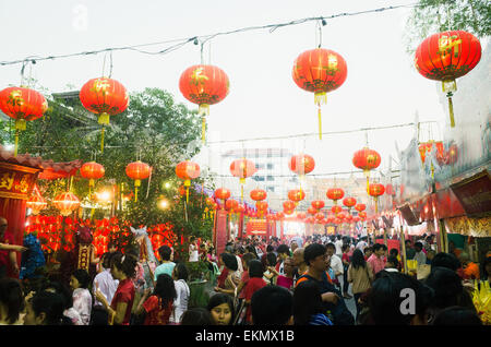 Wat Mangkon Kamalawat lors de célébration du nouvel an chinois à Yaowarat de Bangkok Banque D'Images