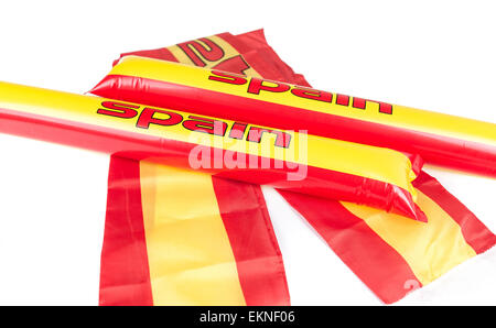 Fans Thundersticks - Espagne isolé de Football Banque D'Images