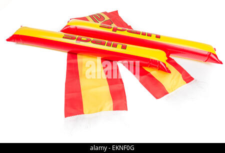 Fans Thundersticks - Espagne isolé de Football Banque D'Images