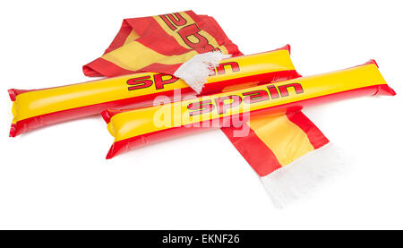 Fans Thundersticks - Espagne isolé de Football Banque D'Images