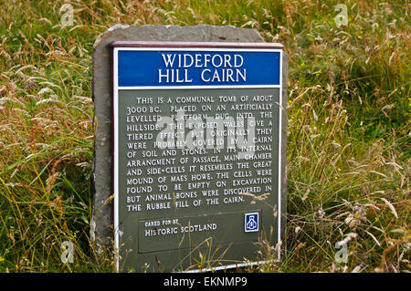 Wideford Hill chambré néolithique cairn, Mainland, îles Orcades, Ecosse Banque D'Images