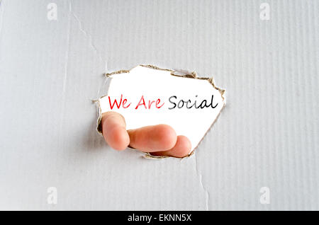 Nous sommes Social Concept Isolated Over White Background Banque D'Images