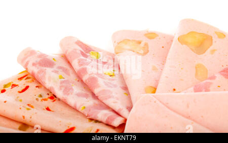 Une variété de saucisse, isolated on white Banque D'Images