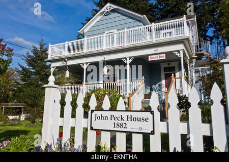 Katy's Inn bed and breakfast à La Conner, Washington. Bâtiment extérieur d'un B&B dans la vallée de la Skagit, WA, USA Banque D'Images