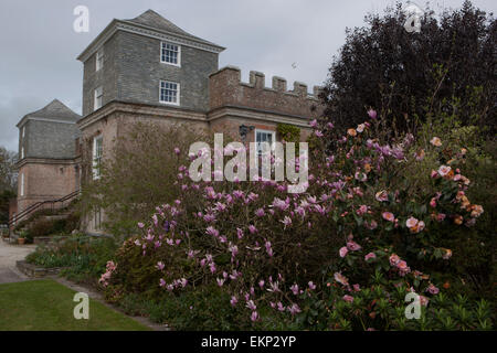 Ince Château nr Saltash Cornouailles,construit sur 1642 et est la demeure de Lord et Lady Boyd avec beau jardin qui sont ouvert au public. Banque D'Images