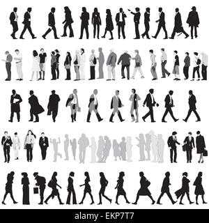 Collection de silhouettes de personnes Banque D'Images