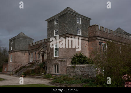 Ince Château nr Saltash Cornouailles,construit sur 1642 et est la demeure de Lord et Lady Boyd avec beau jardin qui sont ouvert au public. Banque D'Images