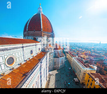 Vue de la cathédrale Santa Maria del Fiore à Florence, Italie Banque D'Images