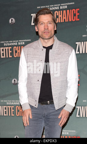 L'acteur danois Nikolaj Coster-Waldau pose lors d'un photocall pour le film "une deuxième chance" à Berlin, Allemagne, 13 avril 2015. Le film sera realeased en allemand de cinéma le 14 mai. Photo : JOERG CARSTENSEN/dpa Banque D'Images