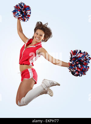 Cheerleader girl jumping Banque D'Images