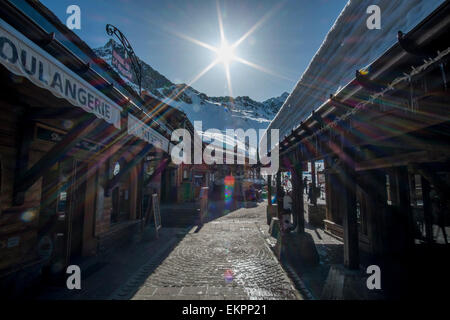 Ski Belle Plagne Centre village en Savoie, Tarentaise, France Banque D'Images