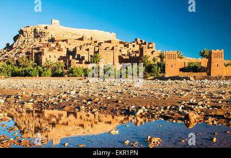 Ksar d'Ait Ben Haddou, un exemple frappant de l'architecture marocaine du sud, Province de Ouarzazate, Maroc Banque D'Images