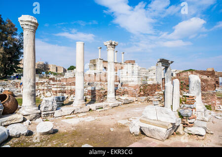Ruines de la Basilique de Saint John, Ephèse, Selcuk, Izmir, Région de l'Egée, la Turquie Banque D'Images