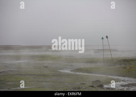 Brouillard de mer couvre la partie supérieure de Chichester Harbour sur un matin de printemps Banque D'Images