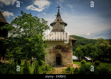 Monastère de Patrauti - un des nombreux monastères peints de Bucovine, Roumanie Banque D'Images
