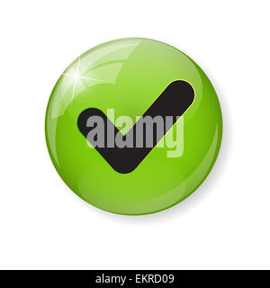 Marque verte bouton icône Vector Illustration Banque D'Images