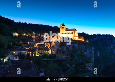 Saint-Cirq-Lapopie, Lot, Midi-Pyrénées, France Europe Banque D'Images