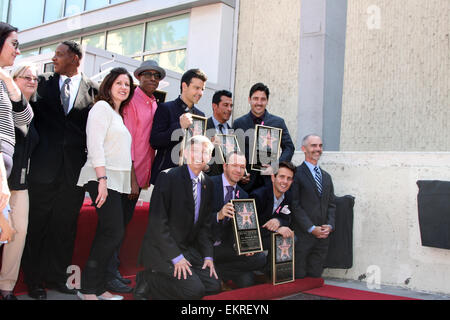 Nouveaux enfants sur le bloc Hollywood Walk of Fame Star Cérémonie : New Kids on The Block,Jordan Knight, Donnie Wahlberg,Joe MCINTYRE,Danny Wood,Guest Où : Los Angeles, California, United States Quand : 09 Oct 2014 Banque D'Images